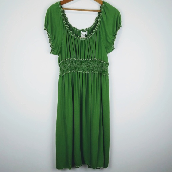 Sophie Max Dresses & Skirts - Sophie Max Knit Midi Dress, Green w Scoop Neck, XL